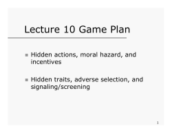 Lecture 10 Game Plan