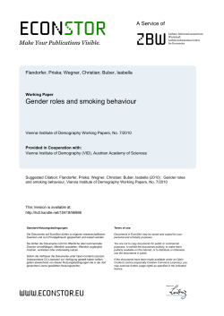 Gender Roles and Smoking Behaviour