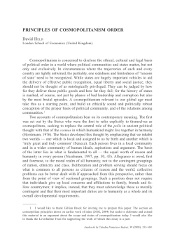 PRINCIPLES OF COSMOPOLITANISM ORDER