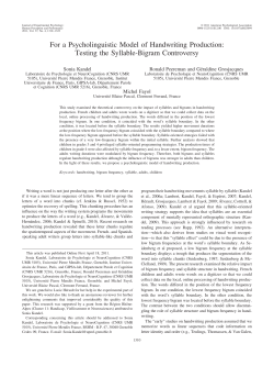 For a Psycholinguistic Model of Handwriting Production