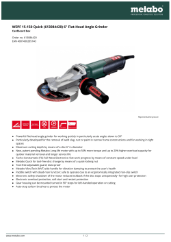 Metabo WEPF 15-150 Quick Flat Head 6in Angle Grinder Specs