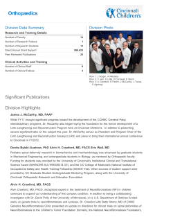 Orthopaedics, Cincinnati Children`s Hospital Medical Center
