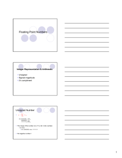 Floating Point Numbers