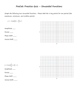 PreCalc Practice Quiz &ndash; Sinusoidal Functions