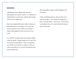 Introduction Undertaking a career change may seem like a daunting