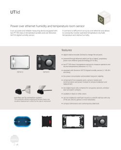 Power over ethernet humidity and temperature room sensor features