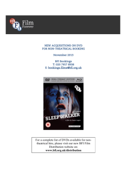 Non-theatrical booking DVD Catalogue Nov 2013