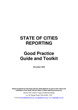 STATE OF CITIES REPORTING Good Practice