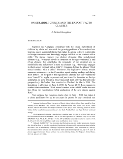 on straddle crimes and the ex post facto clauses