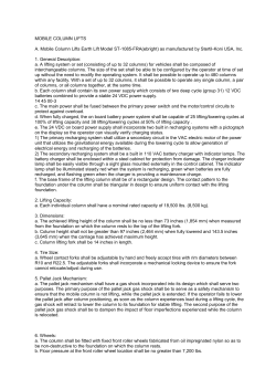 MOBILE COLUMN LIFTS A. Mobile Column Lifts Earth Lift