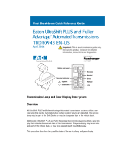 Eaton UltraShift PLUS and Fuller Advantage&reg; Automated