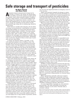 Safe storage and transport of pesticides