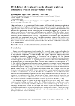 1010. Effect of resultant velocity of sandy water on interactive