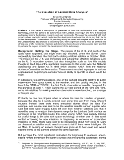 Evolution of Landsat Data Analysis