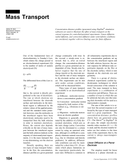 Mass Transport - Current Separations