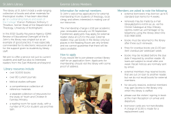 Library resources include Information for external members How to