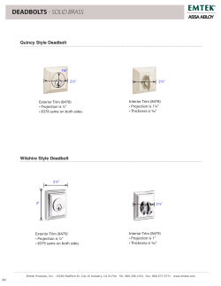 DEADBOLTS - SOLID BRASS