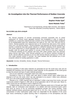 An Investigation into the Thermal Performance of Rubber