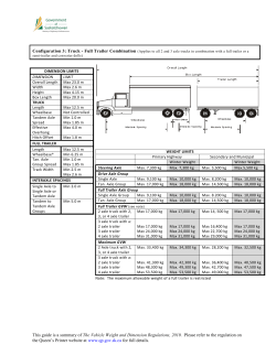 This guide is a summary of The Vehicle Weight and Dimension