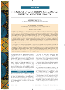 THE GHOST OF AIDS DENIALISM: MANGUZI HOSPITAL AND