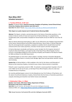 speakers bios and abstracts - Library News