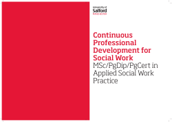 Continuous Professional Development for Social Work MSc/PgDip