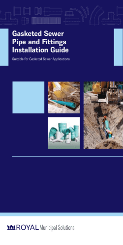 Gasketed Sewer Pipe and Fittings Installation Guide