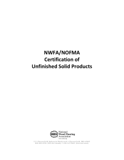 NWFA/NOFMA Certification of Unfinished Solid Products