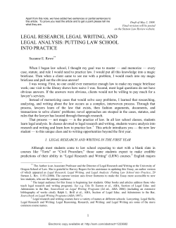 legal research, legal writing, and