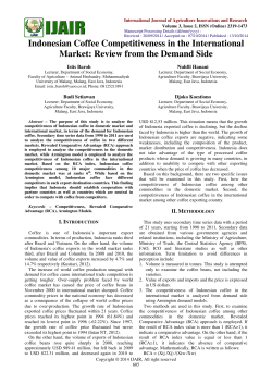 Indonesian Coffee Competitiveness in the International Market