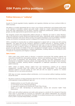 GSK Public policy positions