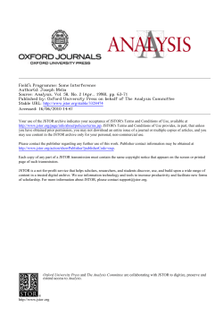 Field`s Programme: Some Interference