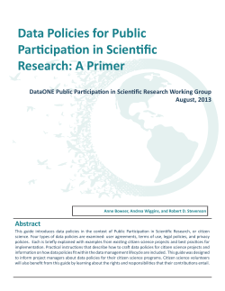 Data Policies for Public Participation in Scientific Research: A Primer