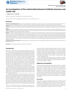 An investigation of the relationship between hindlimb lameness and