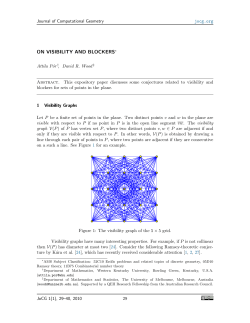 ON VISIBILITY AND BLOCKERS&lowast; 1 Visibility Graphs