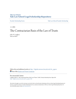 The Contractarian Basis of the Law of Trusts