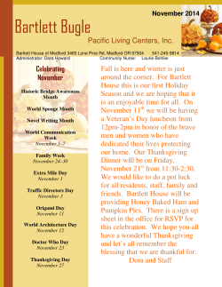 November 2014 Newsletter - Bartlett House of Medford, Or