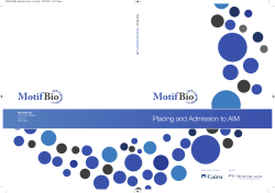 Placing and Admission to AIM
