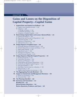 Gains and Losses on the Disposition of Capital Property—Capital