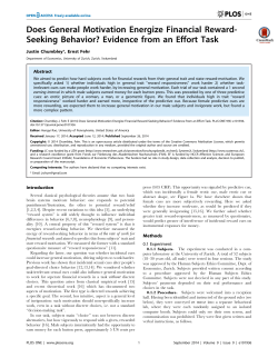 Does General Motivation Energize Financial Reward