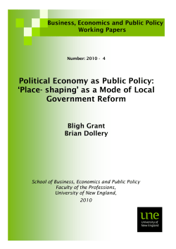 Political Economy as Public Policy: `Place