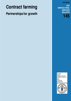 Contract farming. Partnerships for growth