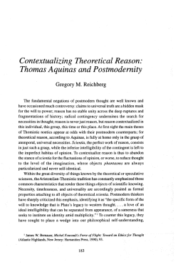 Contextualizing Theoretical Reason: Thomas Aquinas and