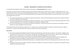 Management of Guaranteed Hours Contracts