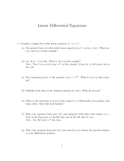 Linear Differential Equations