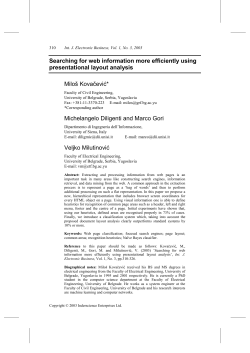 Searching for web information more efficiently using presentational