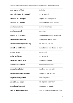 Idioms in English and Spanish. Reviewed, corrected, and