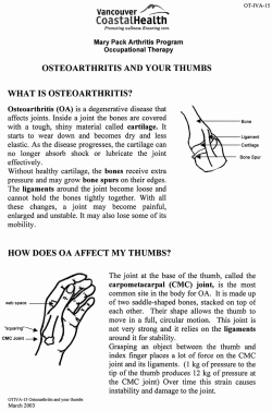 Osteoarthritis and Your Thumbs - Mary Pack Arthritis Centre