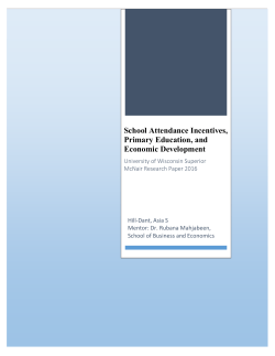 School Attendance Incentives, Primary Education, and Economic
