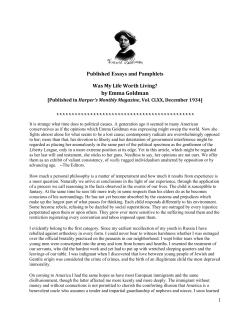 Published Essays and Pamphlets by Emma Goldman